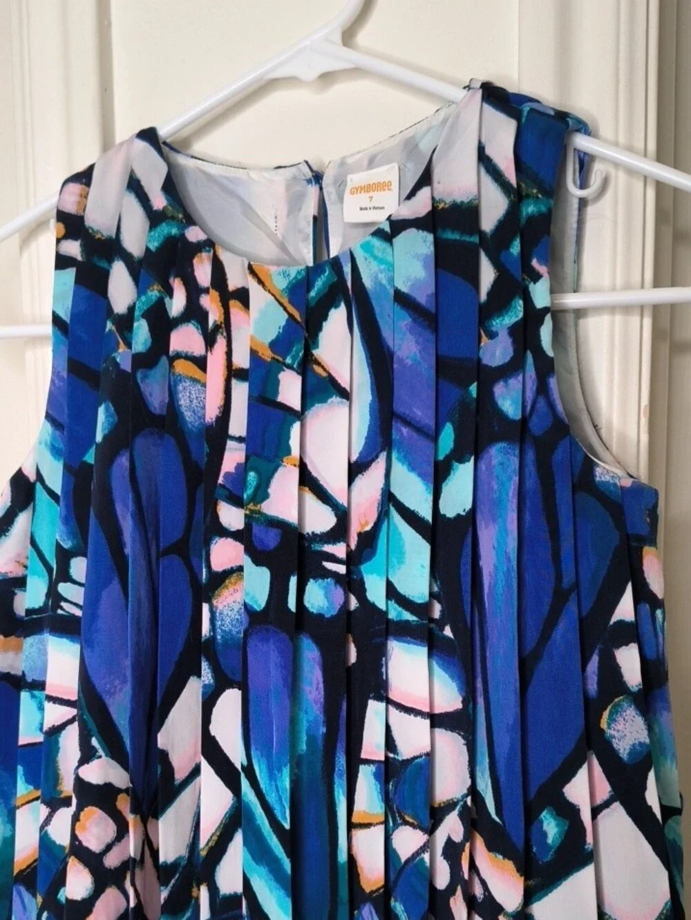 Gymboree Blue, Teal & Pink Abstract Sleeveless Kids Dress